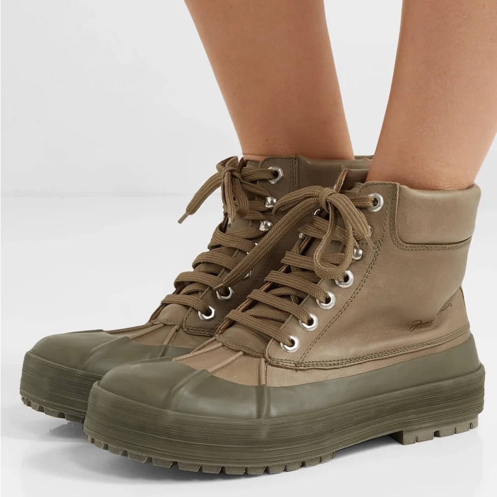 JACQUEMUS les meuniers rubber trim leather boot 38.5